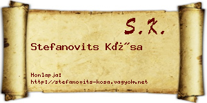 Stefanovits Kósa névjegykártya